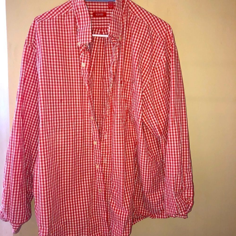 IZod checkered button down.